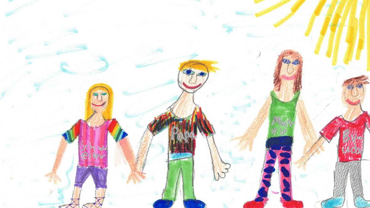 Kinderzeichnung einer Familie