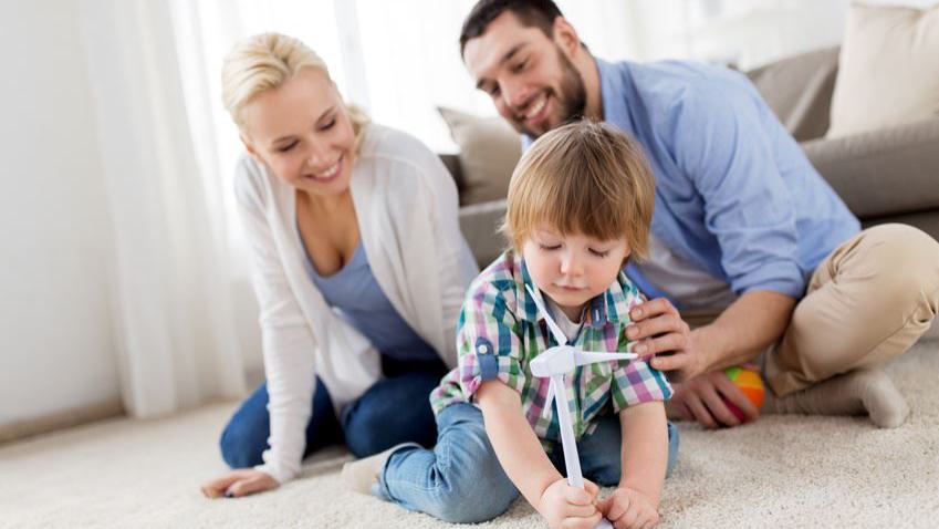 familie, eltern, kind, spielzeug, windrad, spielen, boden, zuhause, gemeinsamkeit, 