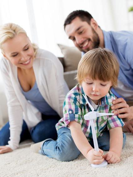 familie, eltern, kind, spielzeug, windrad, spielen, boden, zuhause, gemeinsamkeit, 